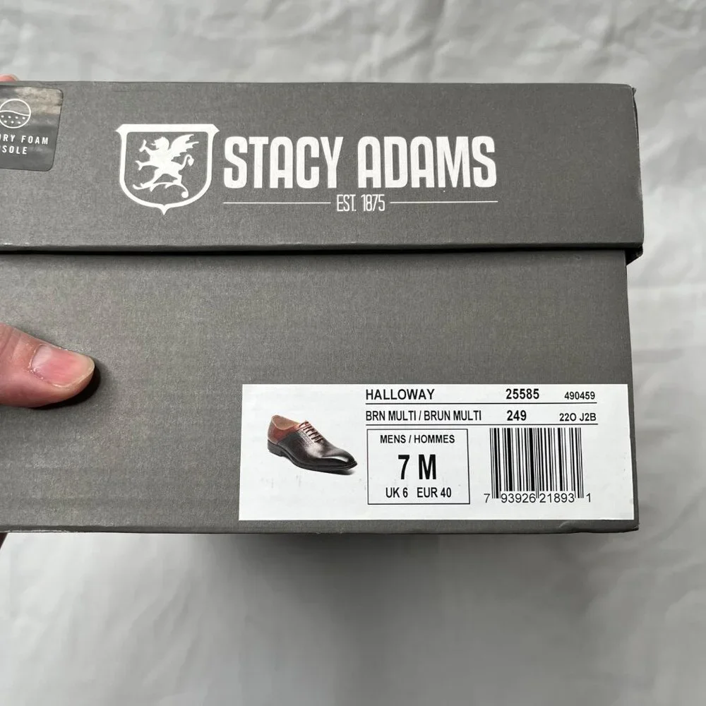 Stacy Adams Mens Shoes Halloway Plain Toe Oxford Brown Leather 7 M